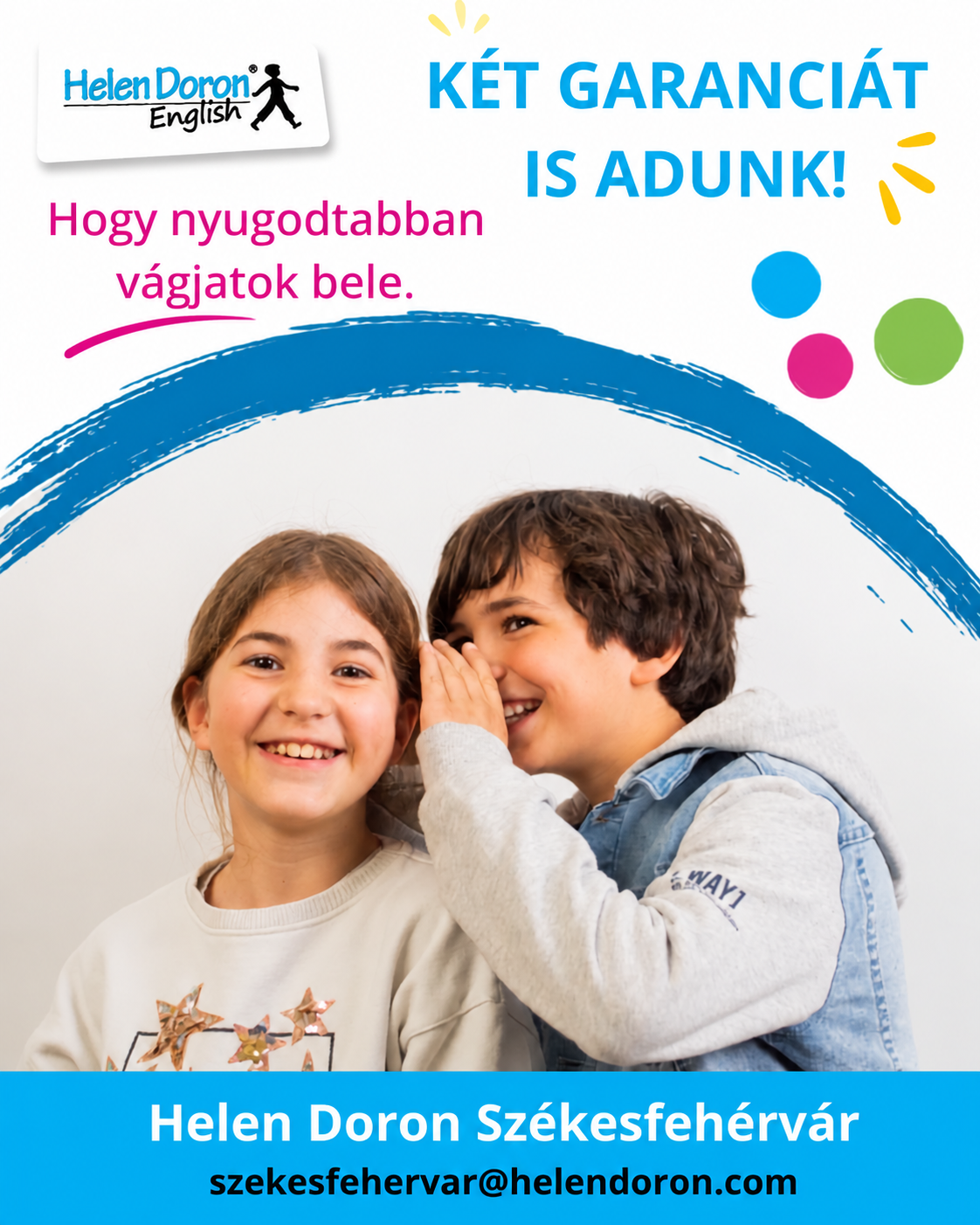 Angol próbaóra gyerekeknek Székesfehérváron – két garancia