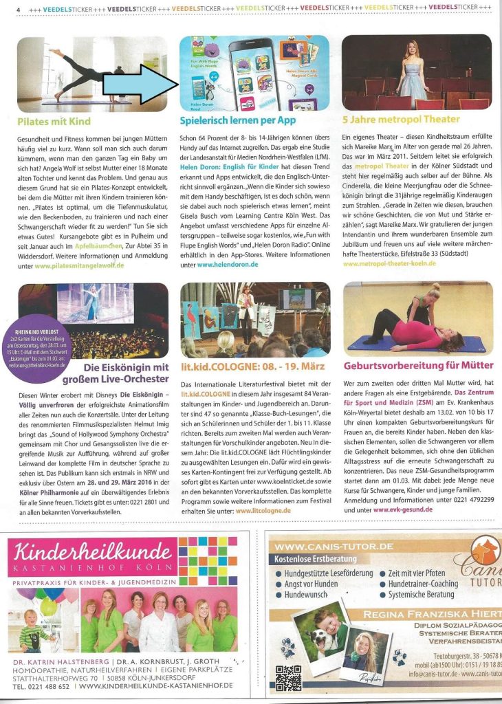 Helen Doron English Germany Promotes Learning Apps